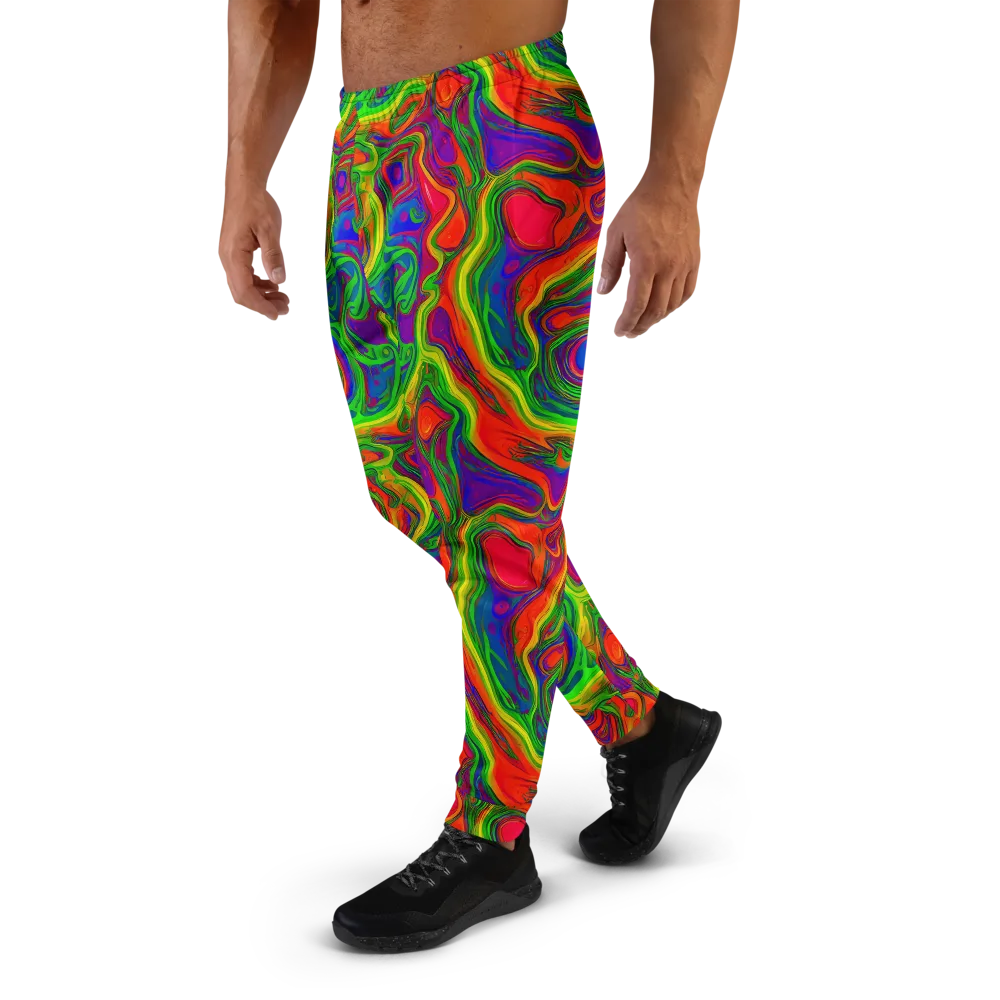 Psychedelic Waves on Men's Joggers — Left