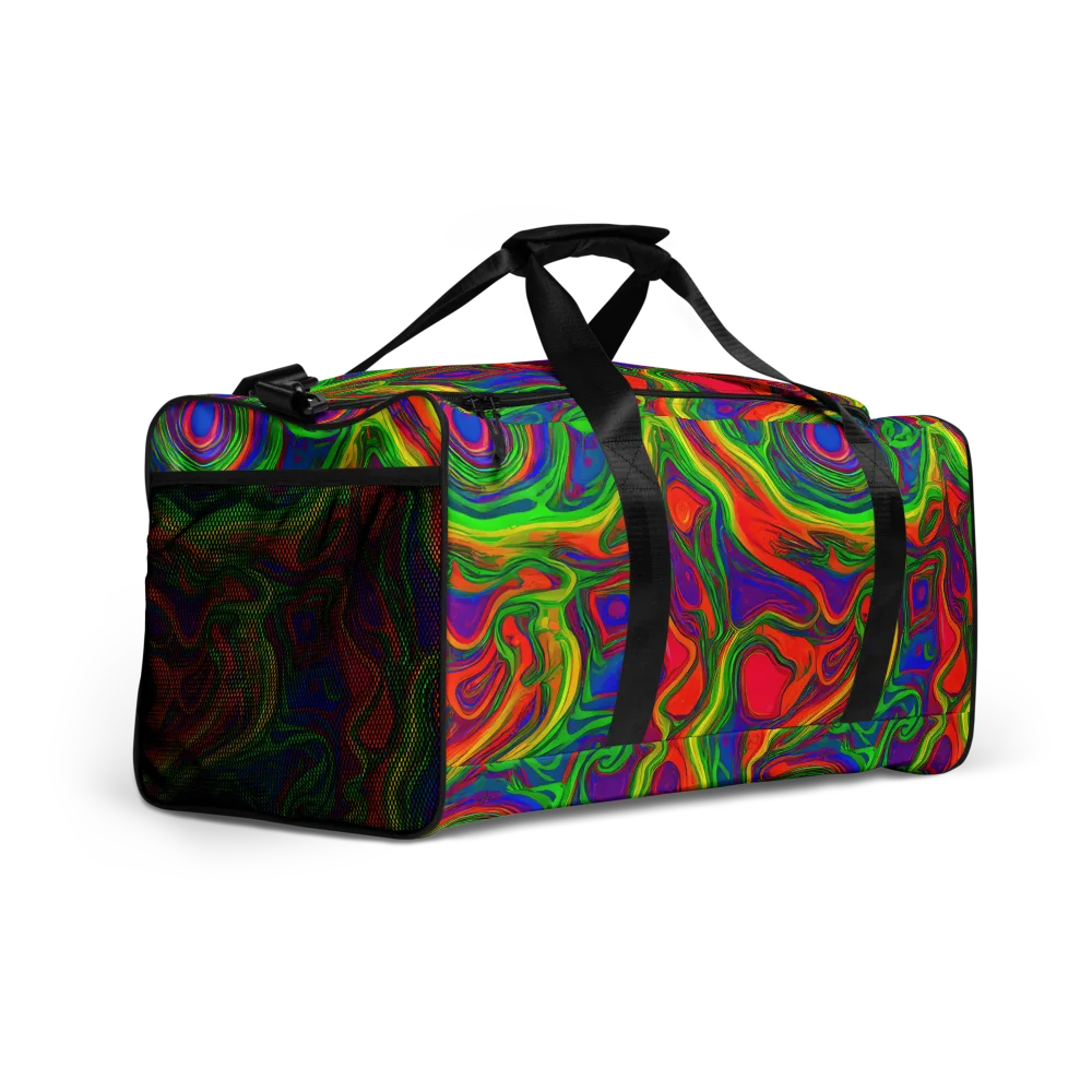 Psychedelic Waves on Duffle Bag — Right Front