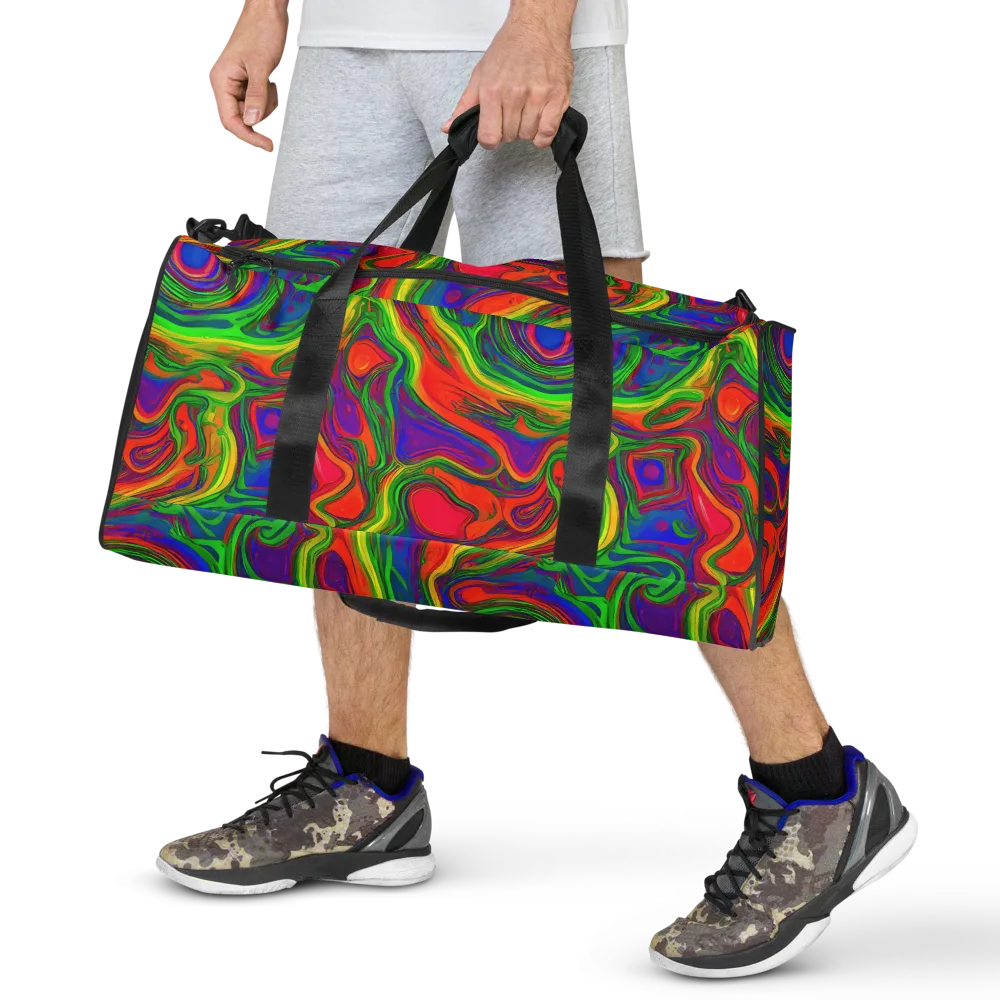 Psychedelic Waves on Duffle Bag — Front