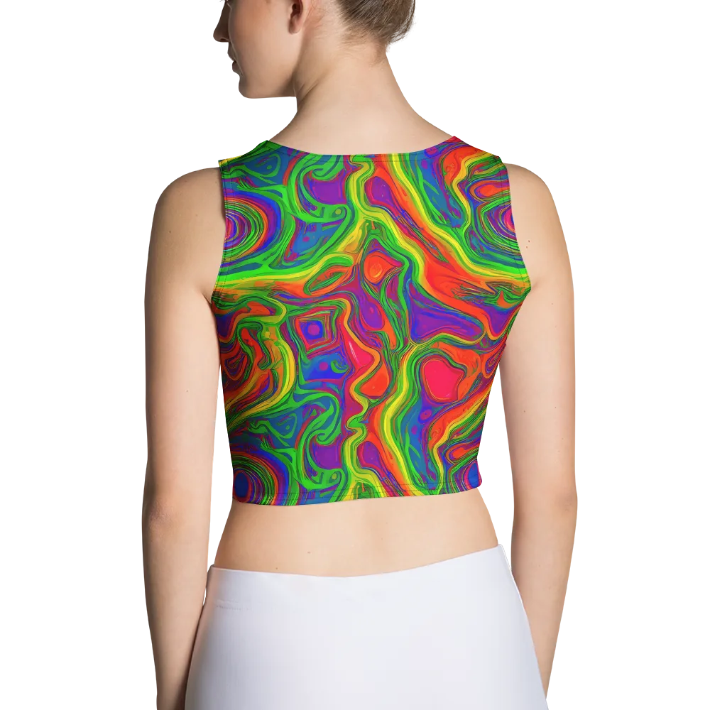 Psychedelic Waves on Crop Top — Back