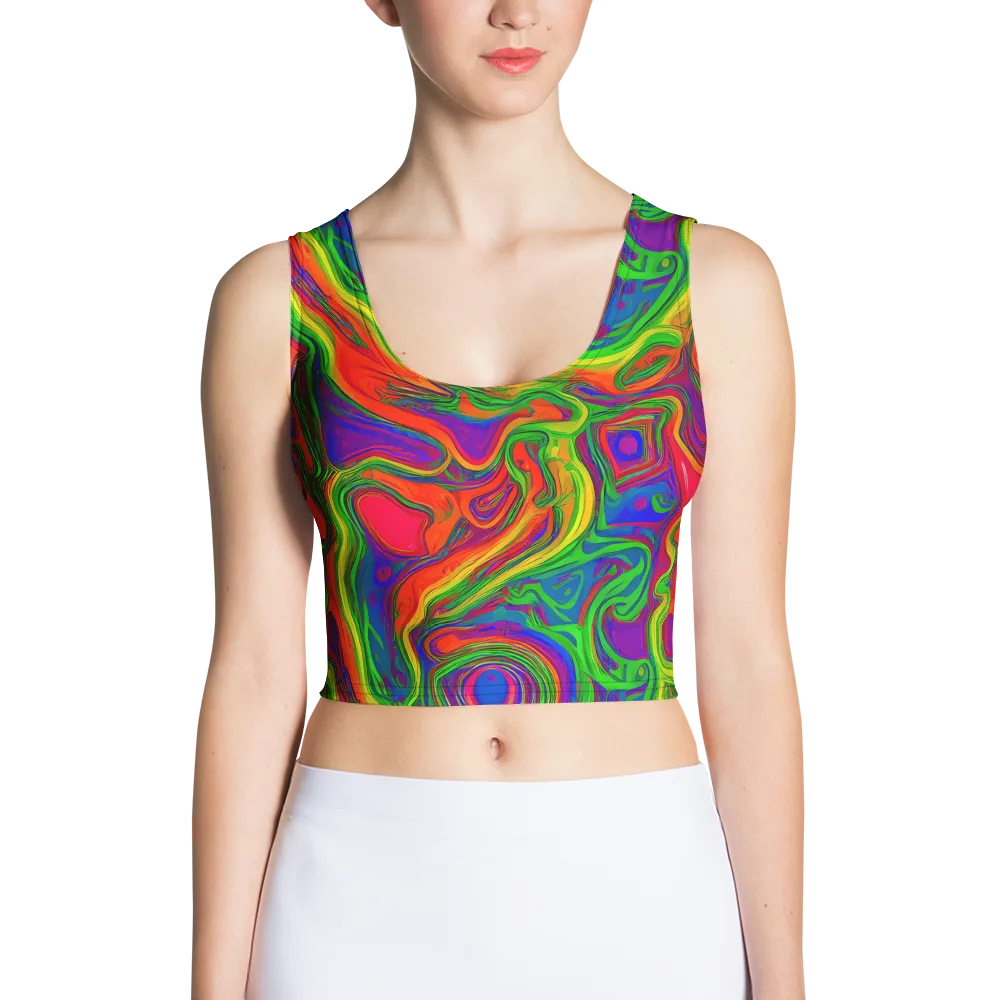 Psychedelic Waves on Crop Top — Front