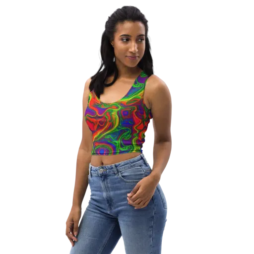 Psychedelic Waves on a Crop Top