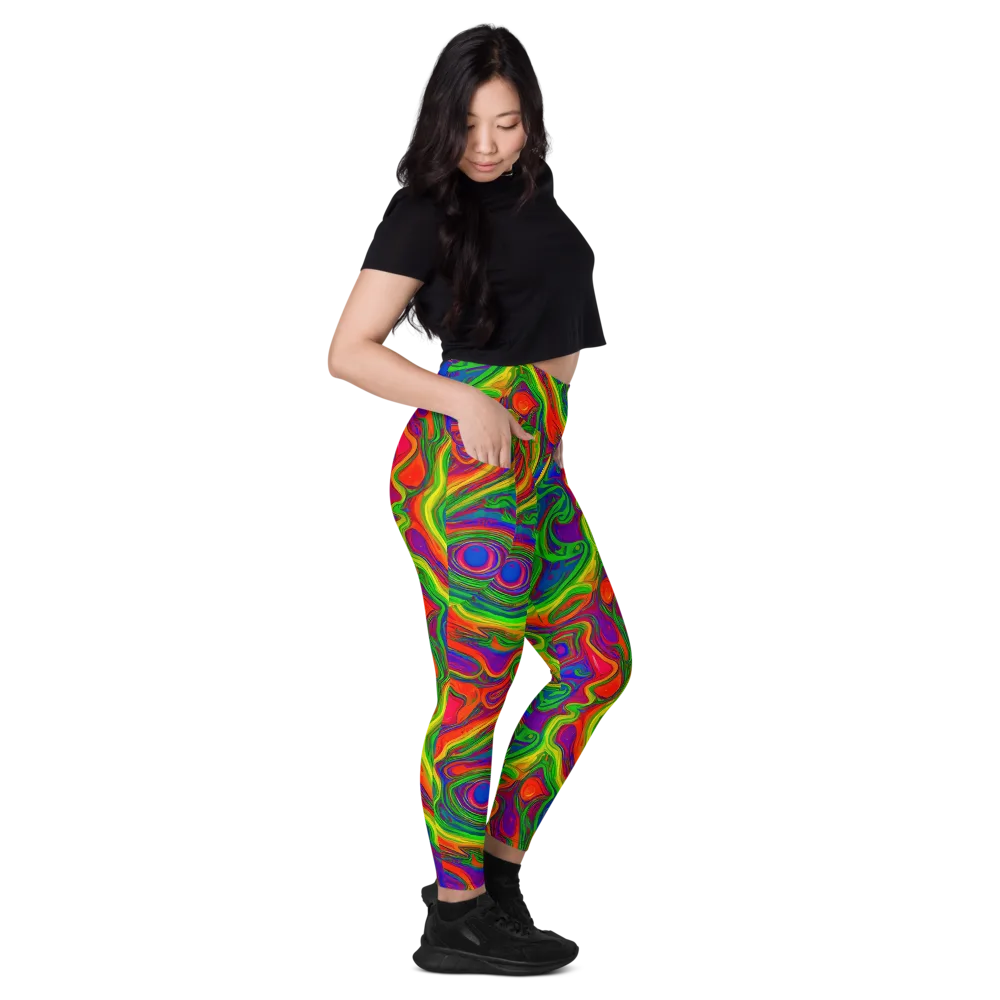 Psychedelic Waves on Leggings with Pockets — Right