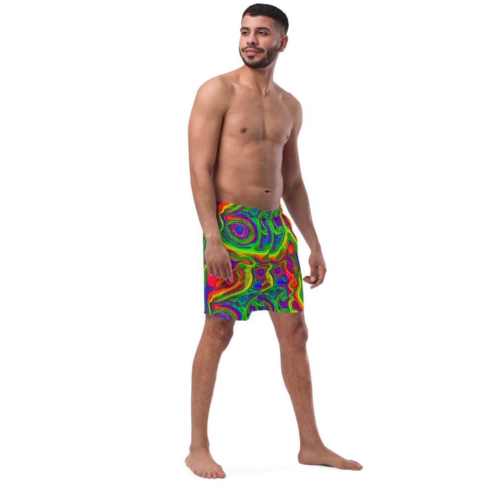 Psychedelic Waves on Swim Trunks — Right Front