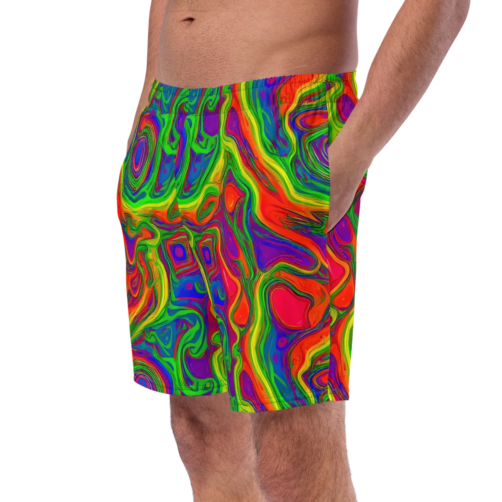 Psychedelic Waves on Swim Trunks — Left Front