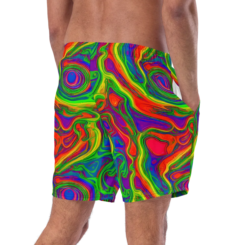 Psychedelic Waves on Swim Trunks — Right Back