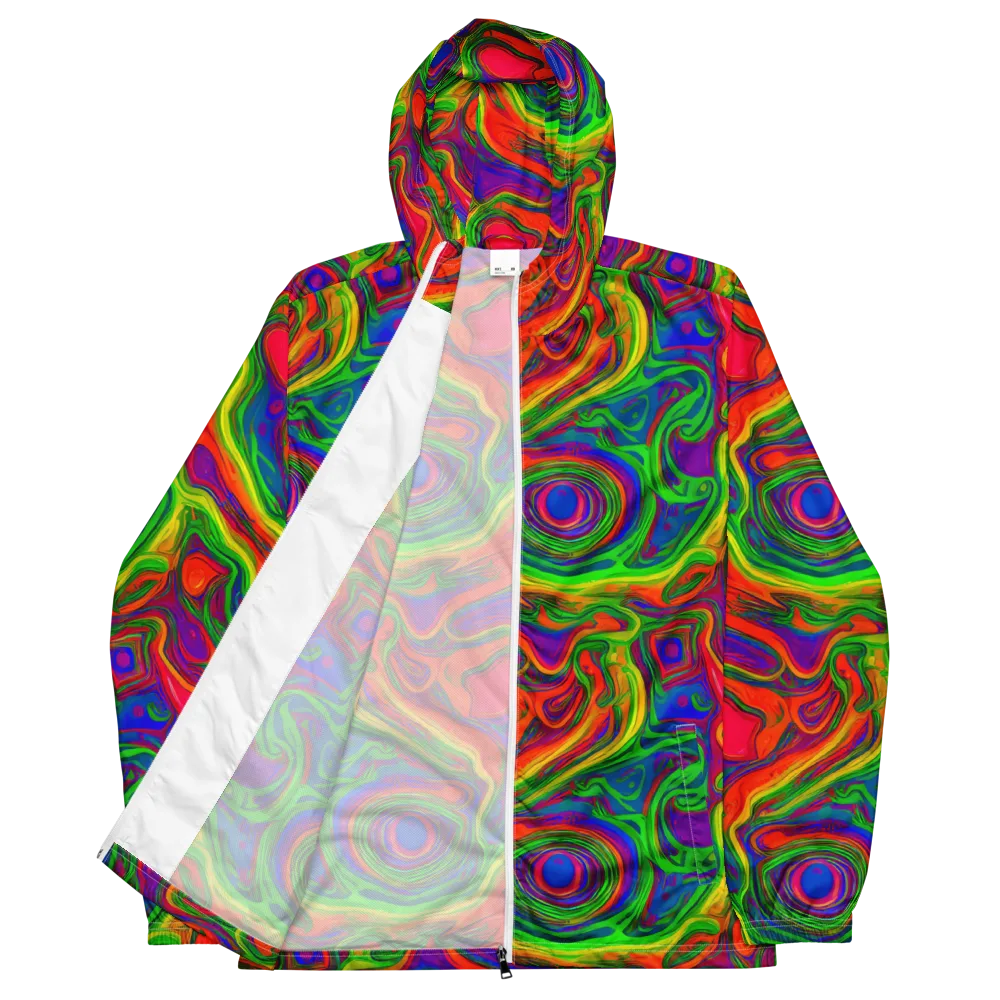 Psychedelic Waves on Men's Windbreaker — Front
