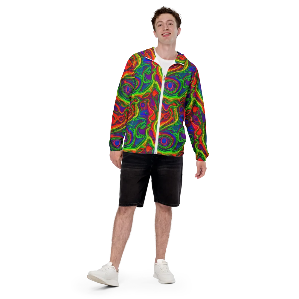 Psychedelic Waves on Men's Windbreaker — Front