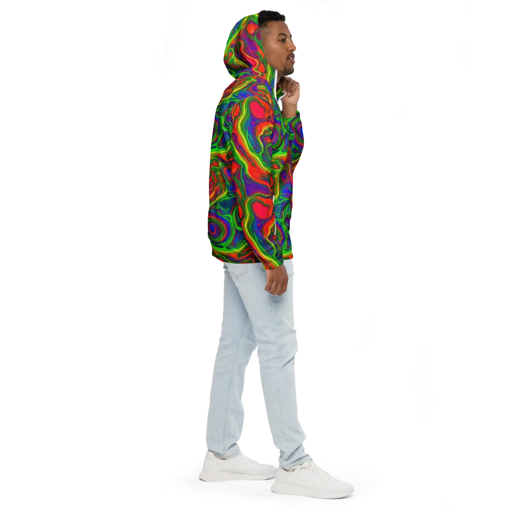 Psychedelic Waves on Men's Windbreaker — Right