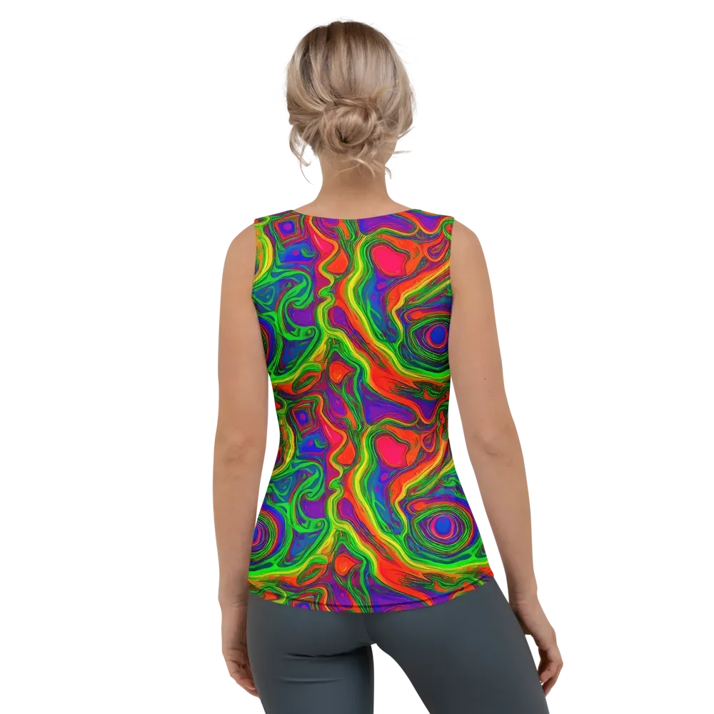 Psychedelic Waves on Women's Tank Top — Back