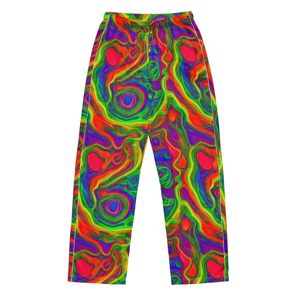 Psychedelic Waves on Women's Pajama Pants — Front