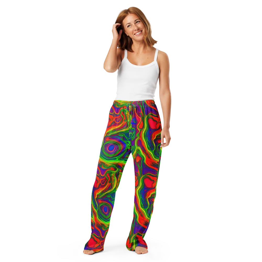 Psychedelic Waves on Women's Pajama Pants — Front
