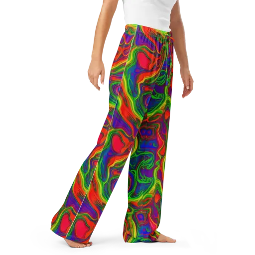 Psychedelic Waves on a Women's Pajama Pants