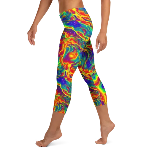 Nebula Symphony on a Capri Leggings