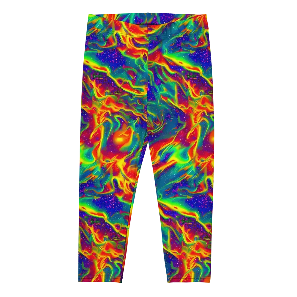 Nebula Symphony on Capri Leggings — Front