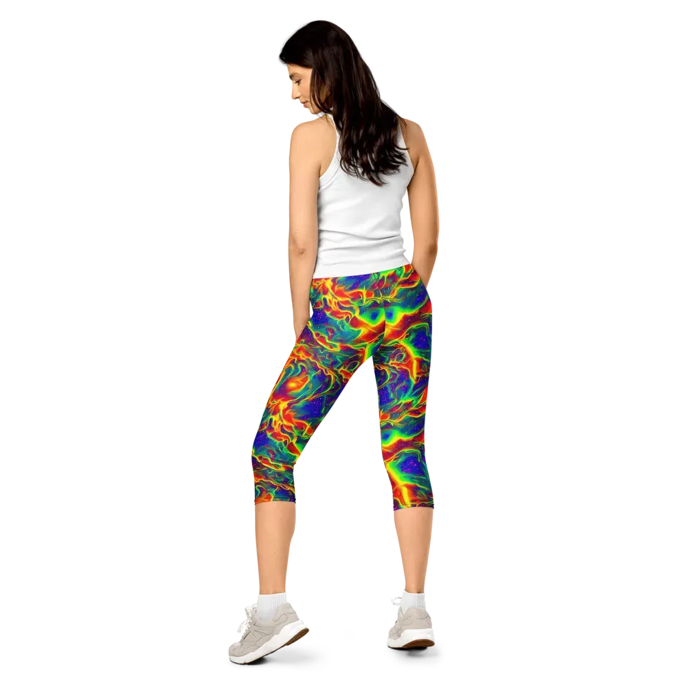 Nebula Symphony on Capri Leggings — Back