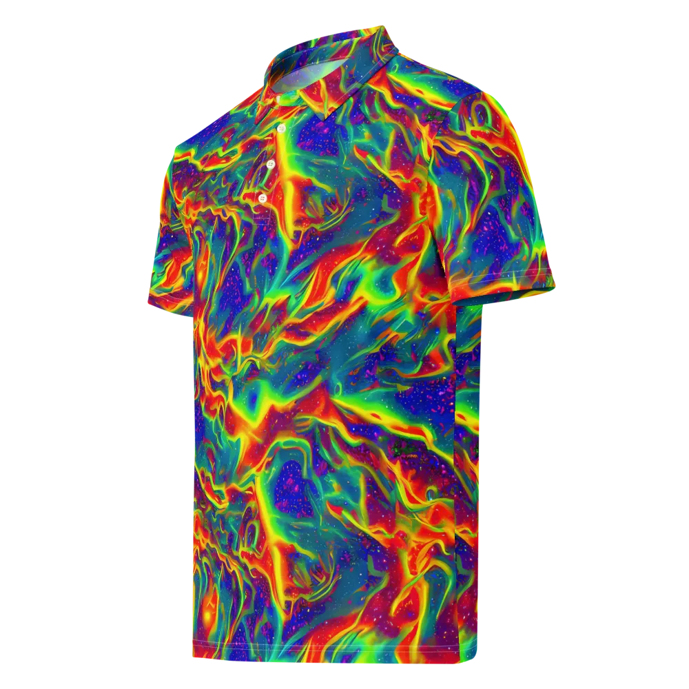 Nebula Symphony on Men's Slim Fit Polo Shirt — Left Front