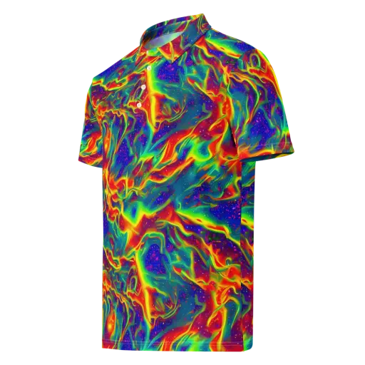 Nebula Symphony on a Men's Slim Fit Polo Shirt
