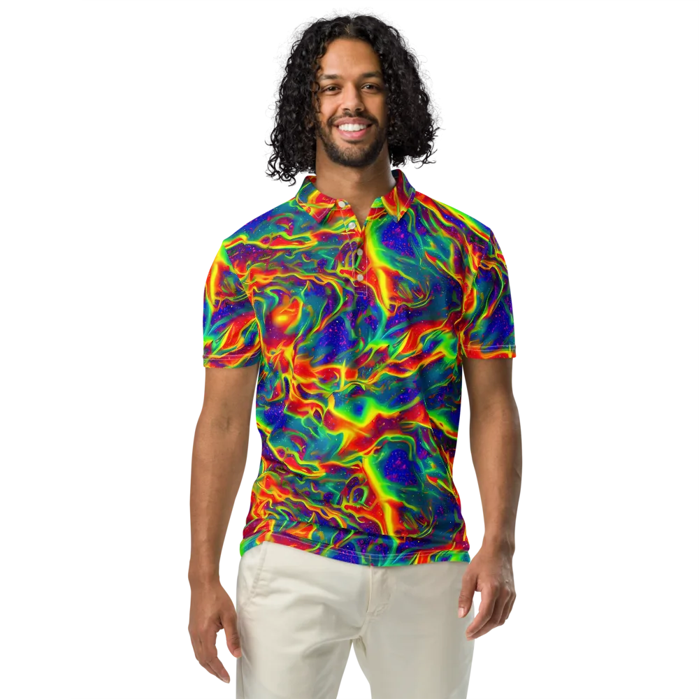 Nebula Symphony on Men's Slim Fit Polo Shirt — Front