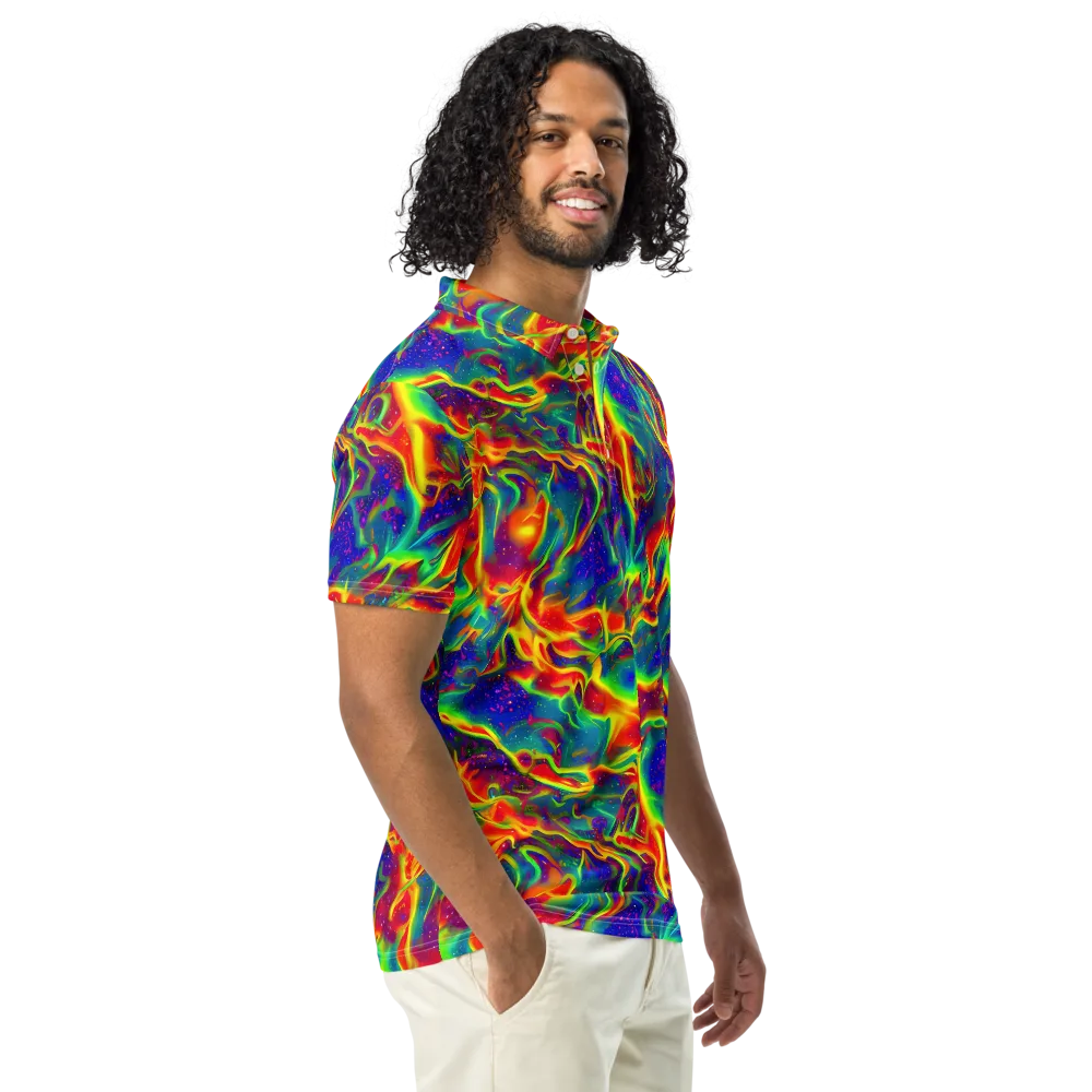 Nebula Symphony on Men's Slim Fit Polo Shirt — Right Front