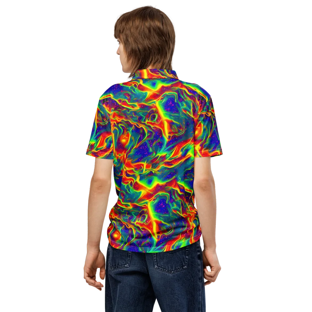 Nebula Symphony on Men's Slim Fit Polo Shirt — Back