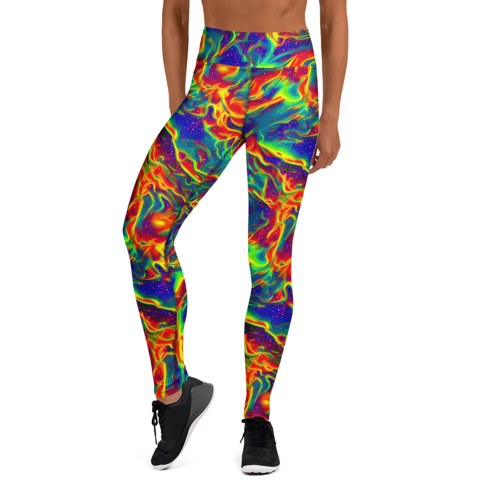 Nebula Symphony on Yoga Leggings — Front