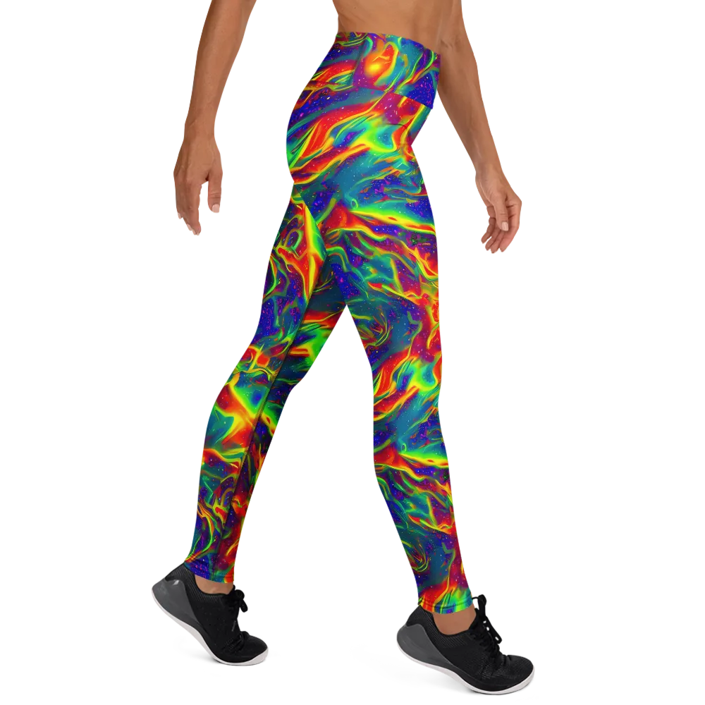 Nebula Symphony on Yoga Leggings — Right