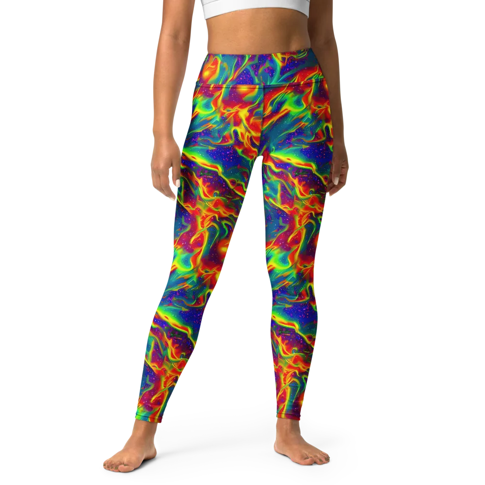 Nebula Symphony on Yoga Leggings — Front