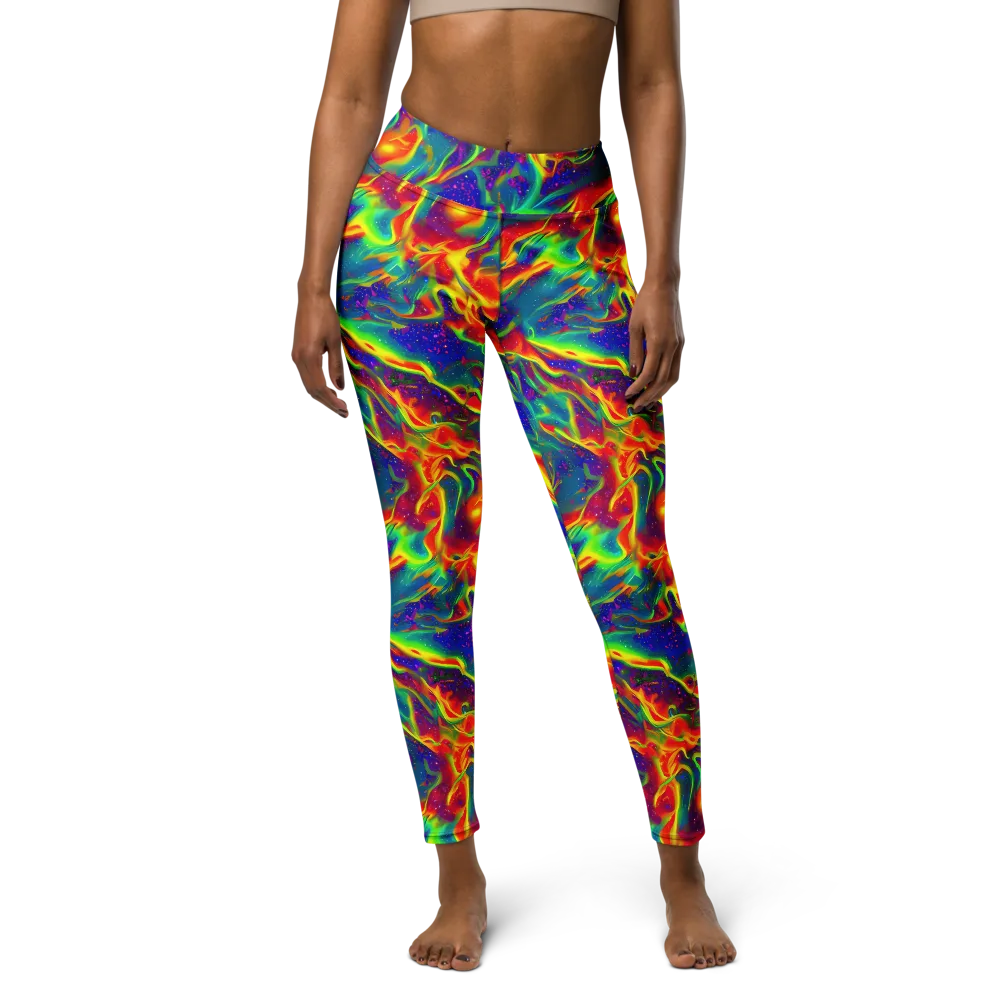 Nebula Symphony on Yoga Leggings — Front