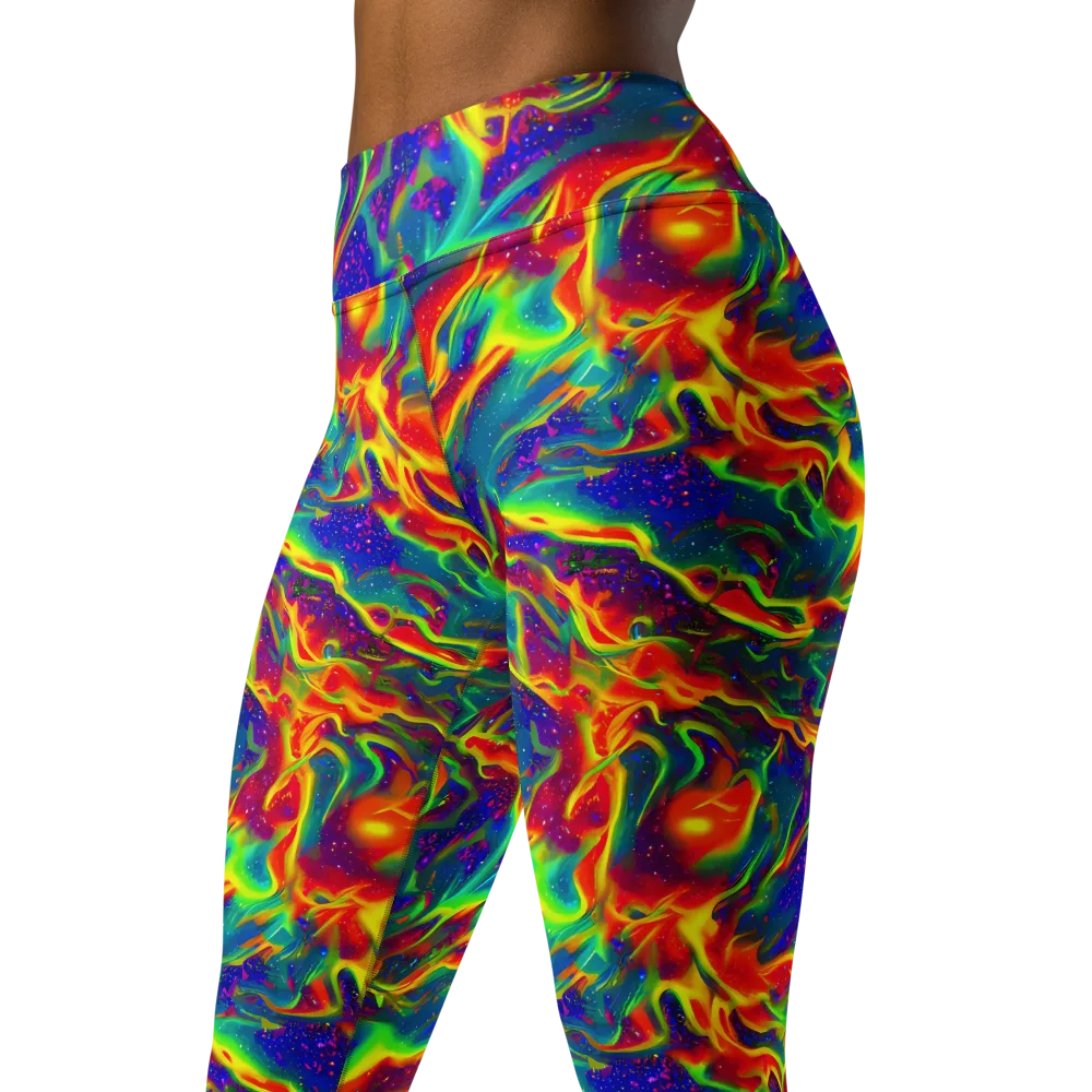 Nebula Symphony on Yoga Leggings — Left Front