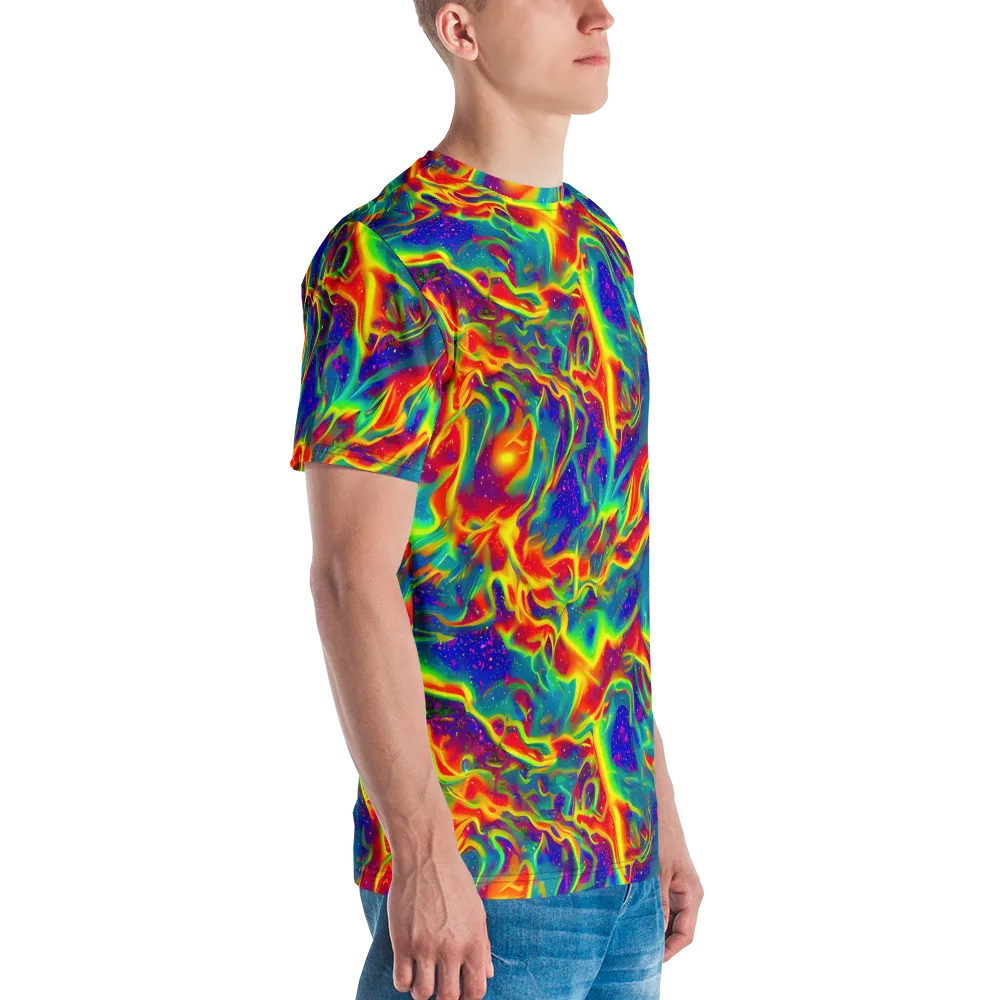 Nebula Symphony on Men's Crew Neck T-Shirt — Right