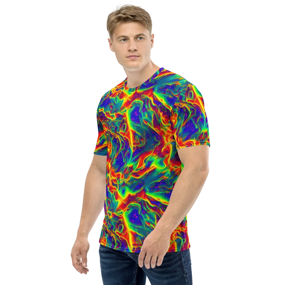 Nebula Symphony on Men's Crew Neck T-Shirt — Left