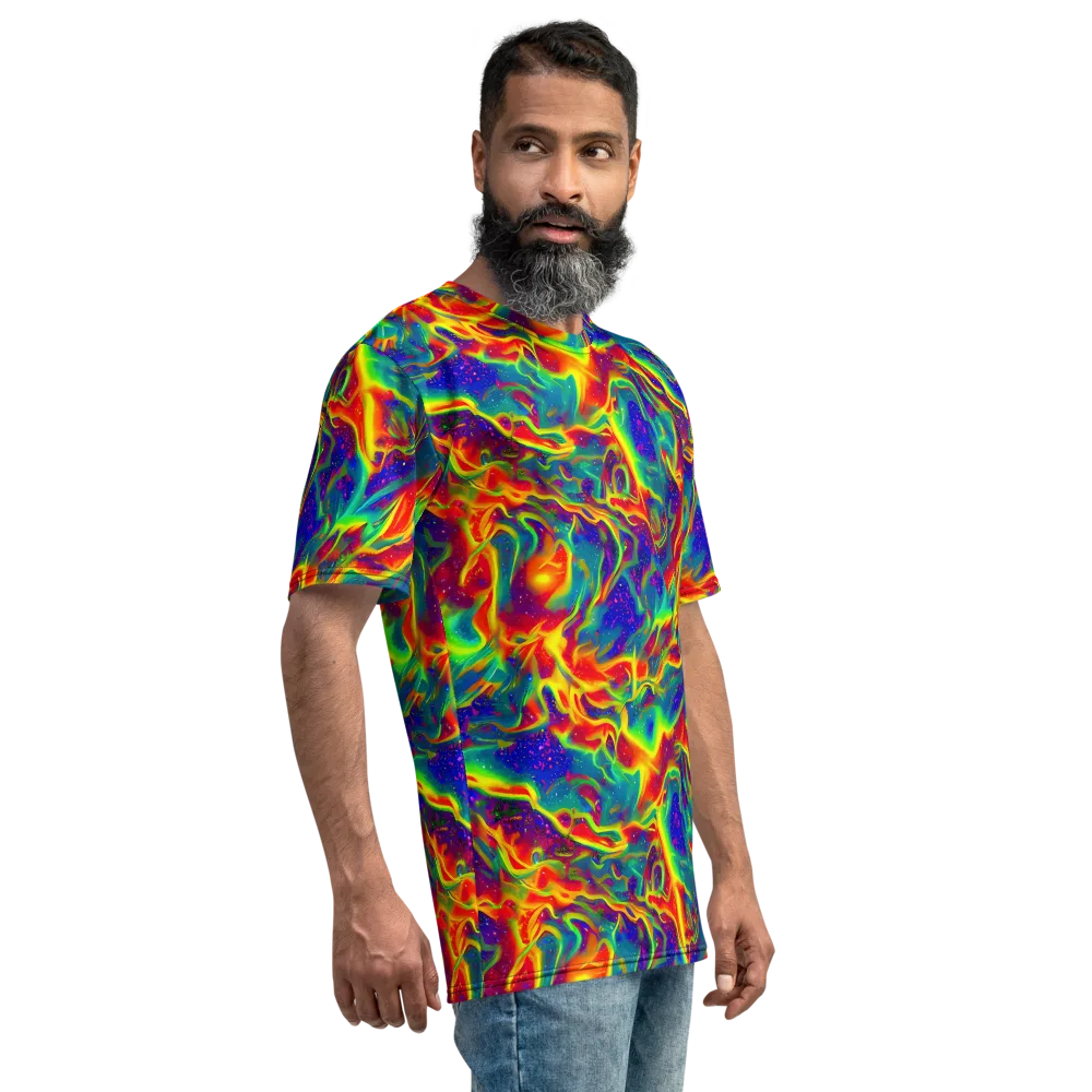 Nebula Symphony on Men's Crew Neck T-Shirt — Right