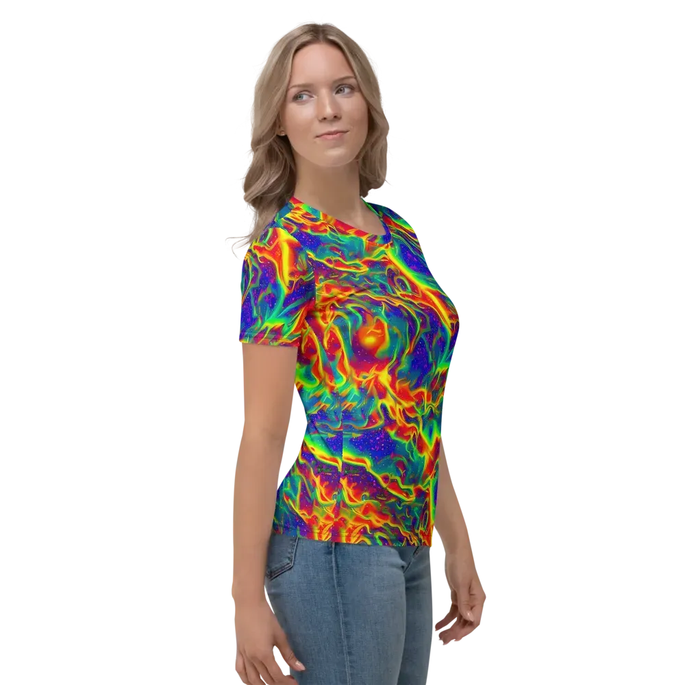 Nebula Symphony on Women's Crew Neck T-Shirt — Right