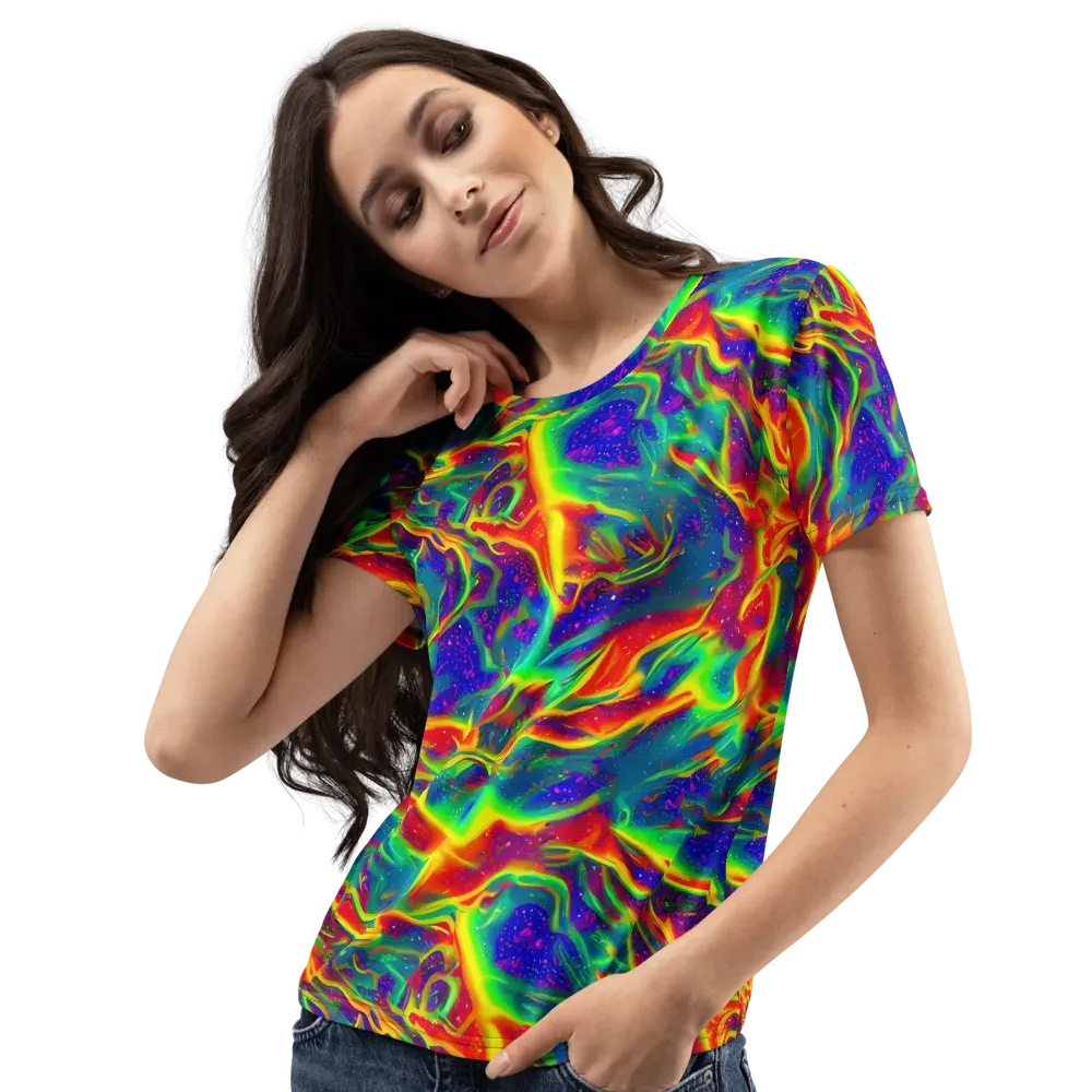 Nebula Symphony on Women's Crew Neck T-Shirt — Left Front