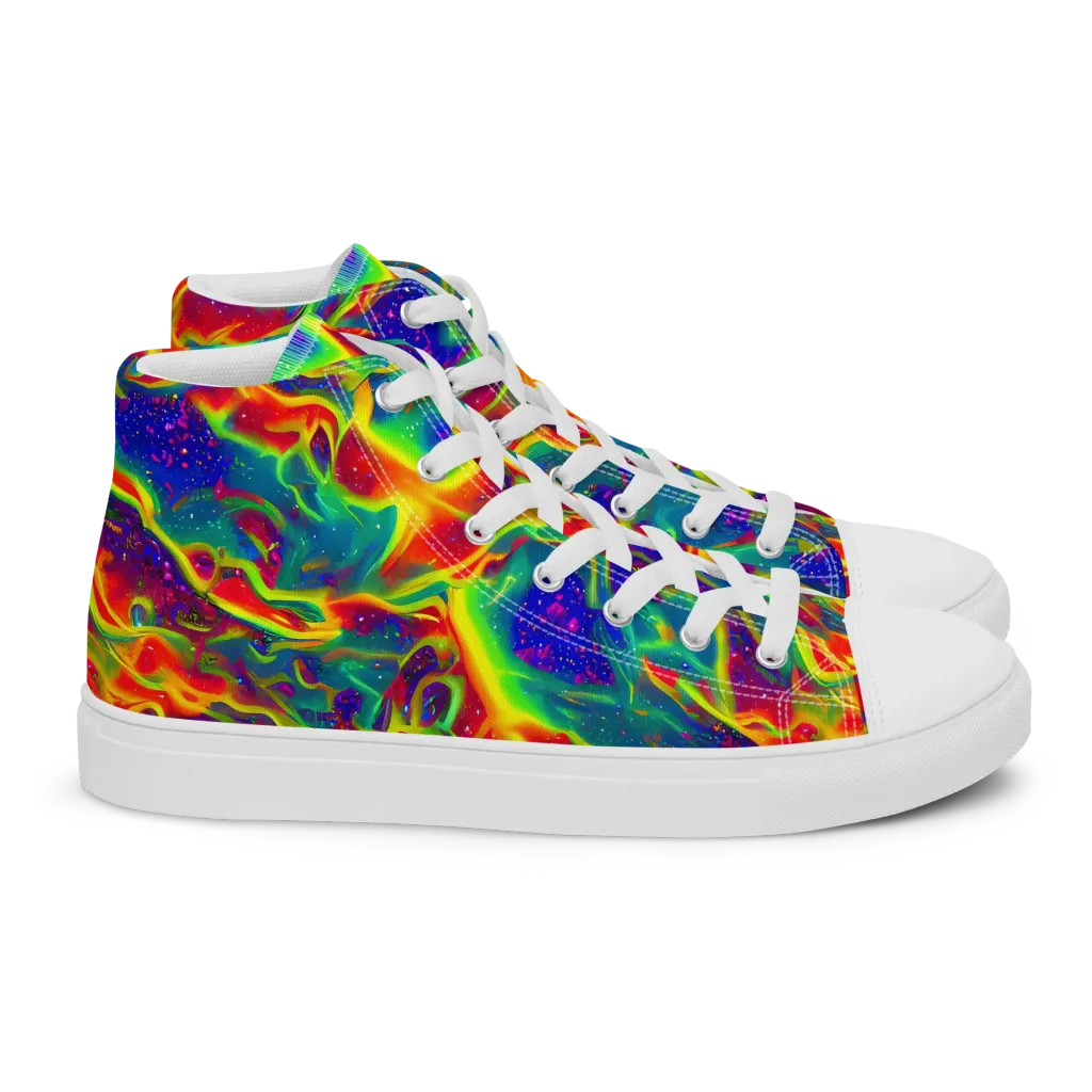 Nebula Symphony on Women's High Top Canvas Shoes — Right