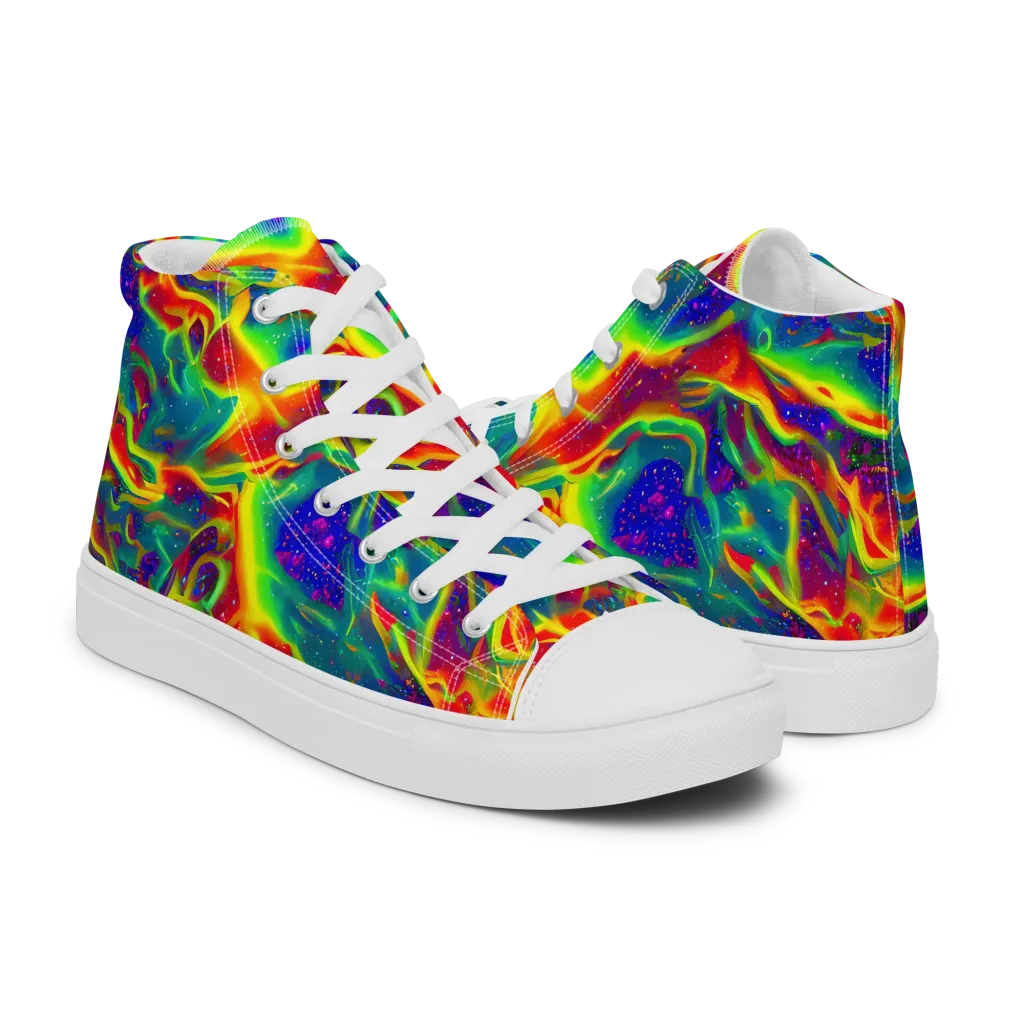 Nebula Symphony on Women's High Top Canvas Shoes — Right