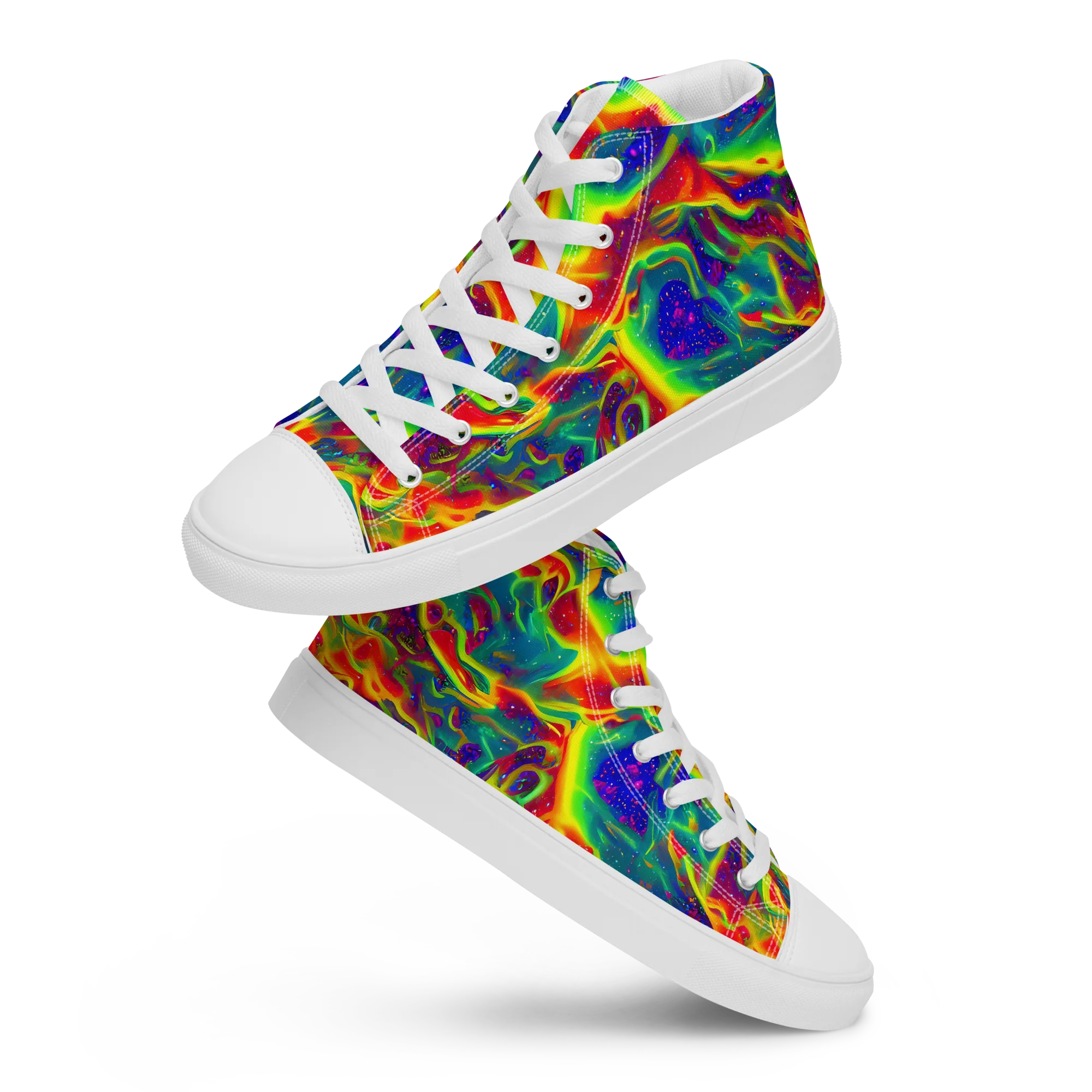 Nebula Symphony on Women's High Top Canvas Shoes — Front