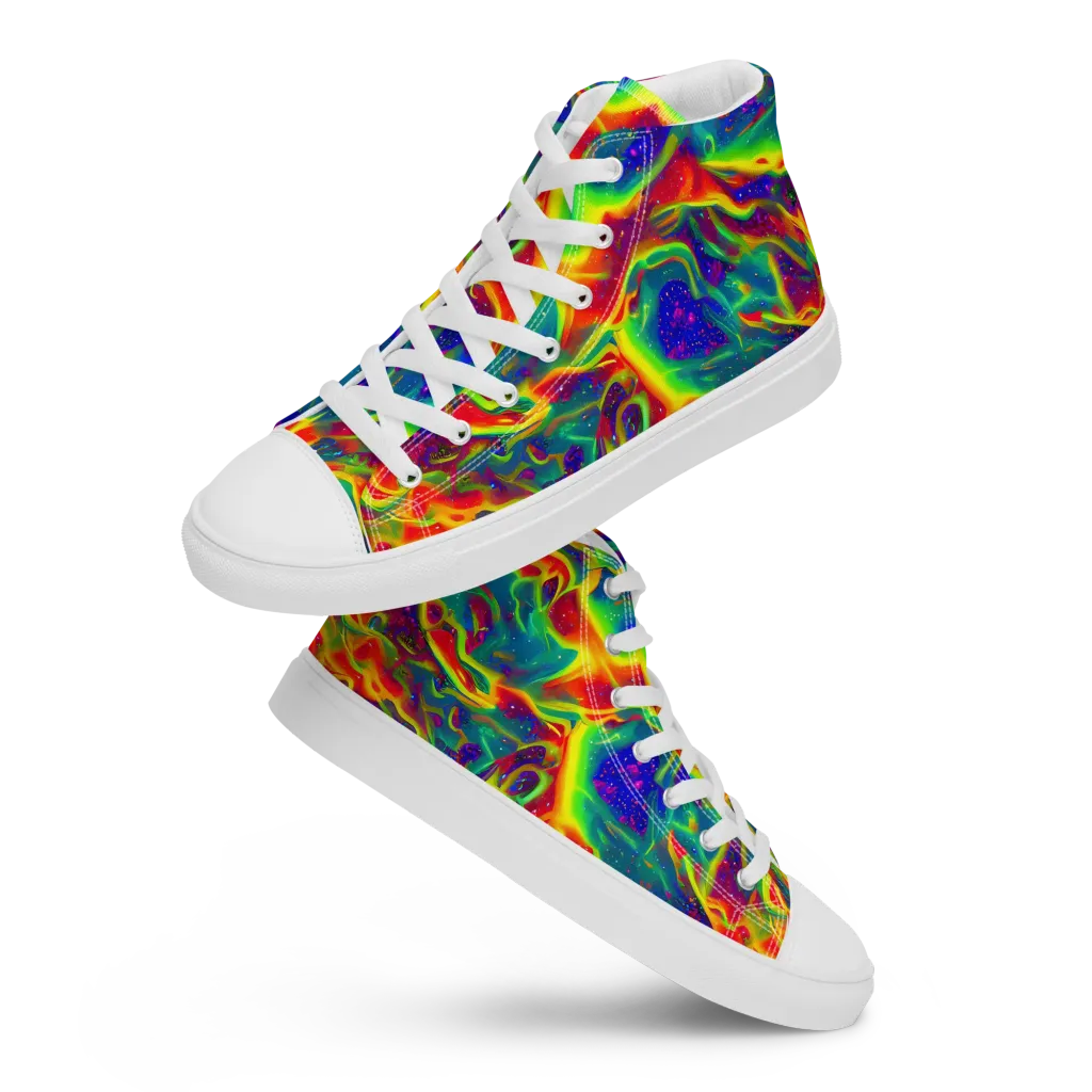 Nebula Symphony on Women's High Top Canvas Shoes — Front