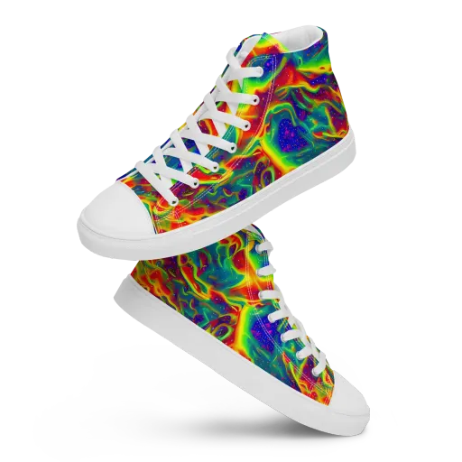 Nebula Symphony on a Women's High Top Canvas Shoes