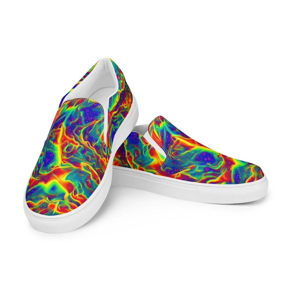 Nebula Symphony on Men's Slip-On Canvas Shoes — Left Front