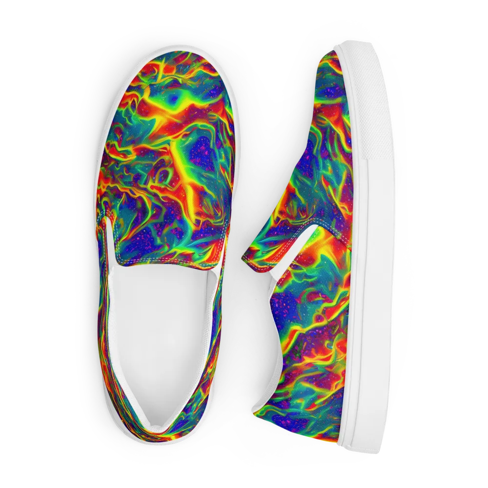 Nebula Symphony on Men's Slip-On Canvas Shoes — Front