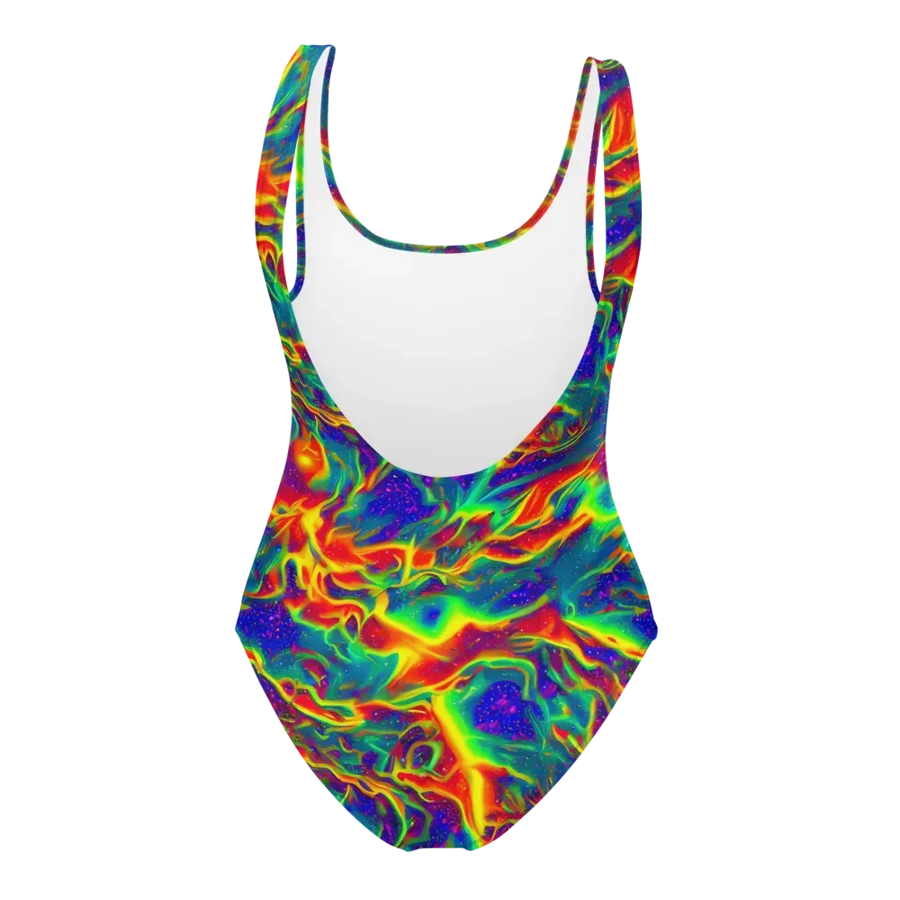 Nebula Symphony on One-Piece Swimsuit — Back