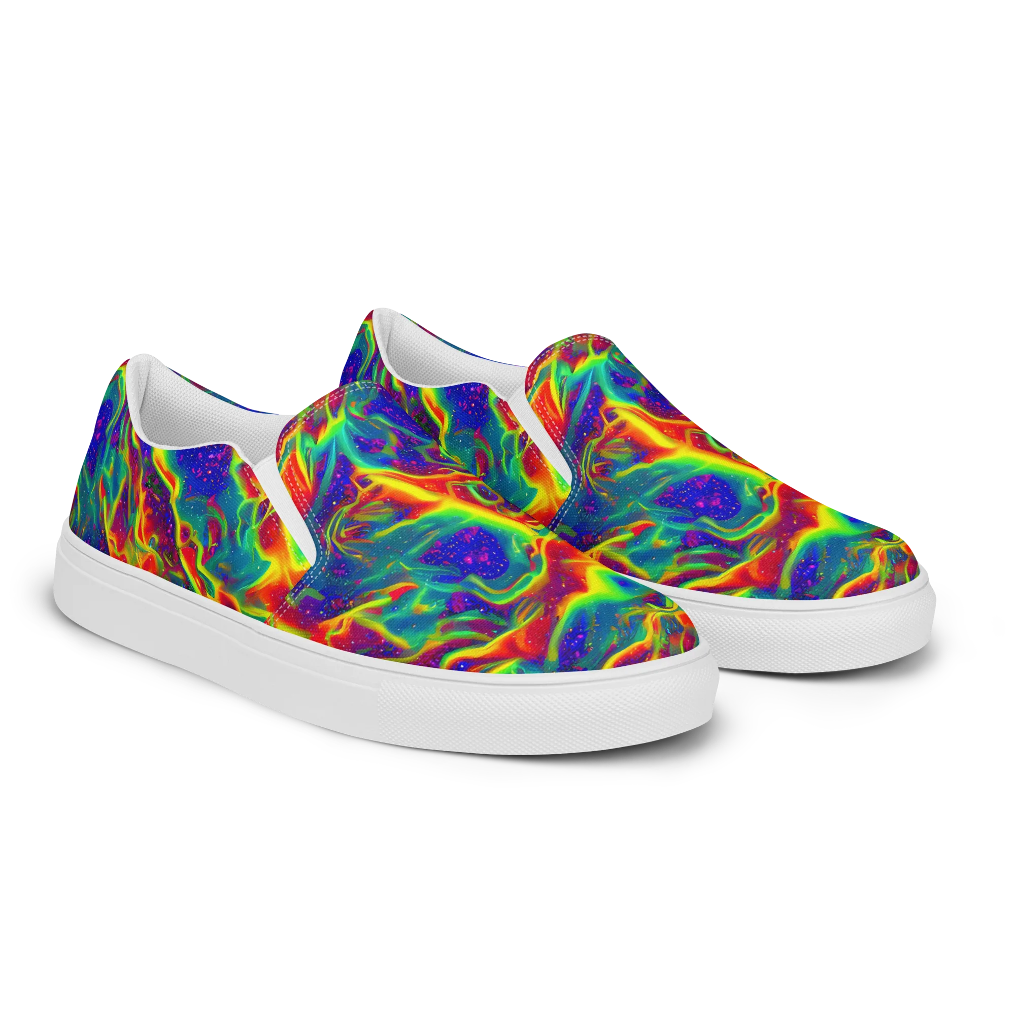 Nebula Symphony on Women's Slip-On Canvas Shoes — Right Front