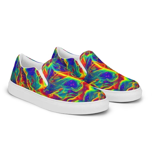 Nebula Symphony on a Women's Slip-On Canvas Shoes