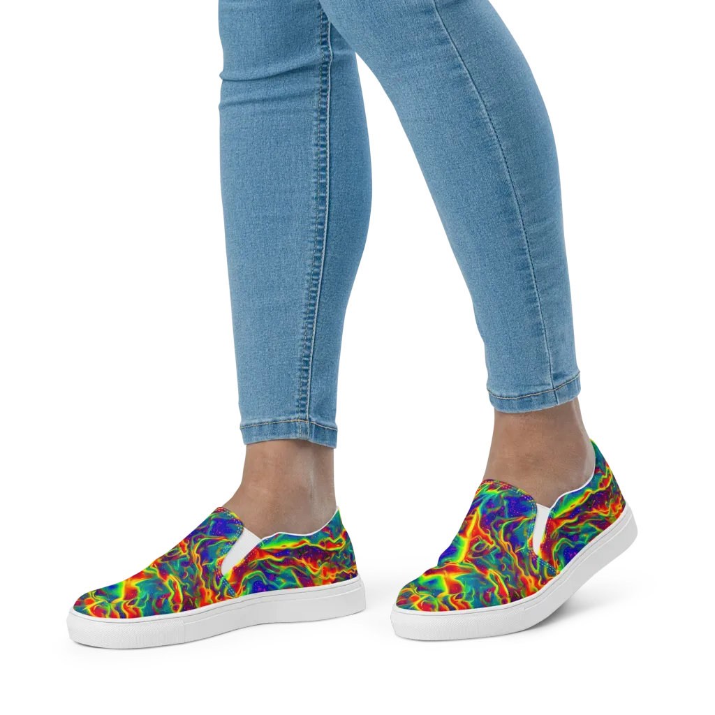Nebula Symphony on Women's Slip-On Canvas Shoes — Front