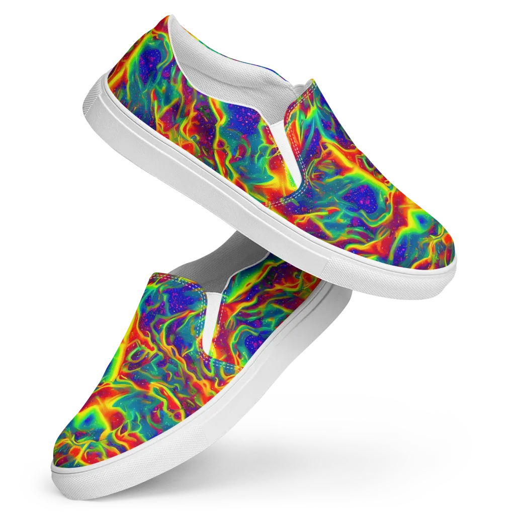 Nebula Symphony on Women's Slip-On Canvas Shoes — Front