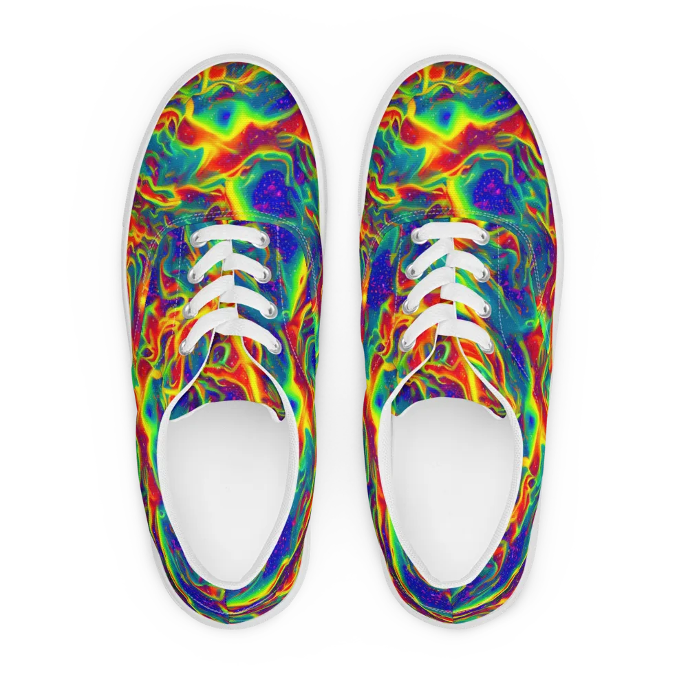 Nebula Symphony on Men's Lace-Up Canvas Shoes — Front