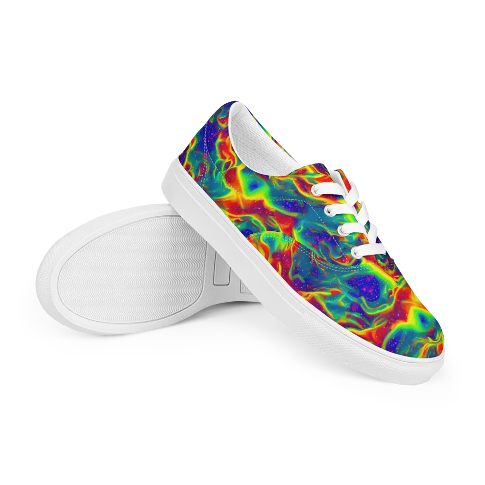 Nebula Symphony on Men's Lace-Up Canvas Shoes — Right Front