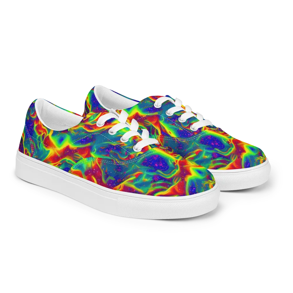 Nebula Symphony on Men's Lace-Up Canvas Shoes — Right Front